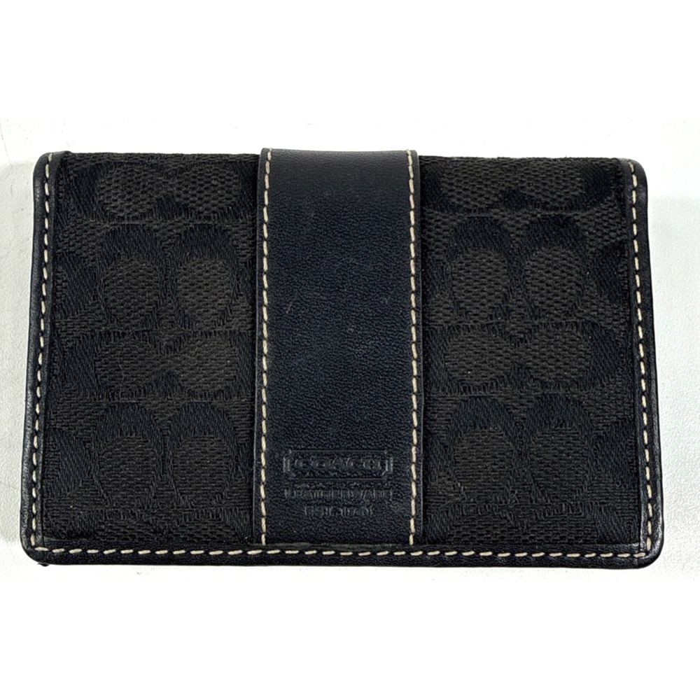 Coach signature black credit/business card wallet small